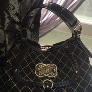 Black Signature checkered bag w designer symbol